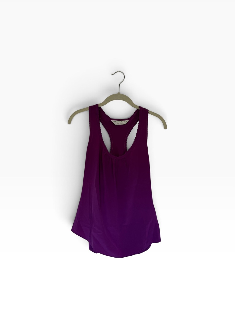 Trina Turk 100% Silk Racerback Women’s Tank Top Quiet Luxury Resortwear